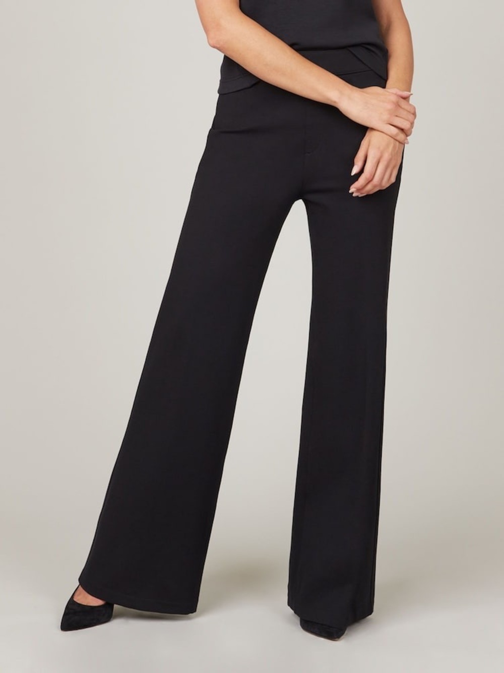 SPANX Black Supersmooth™ PerfectFit Ponte Wide Leg Trousers Medium Black